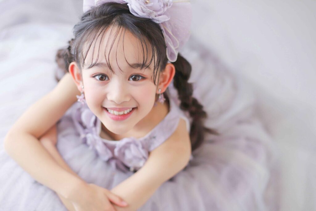 七五三(753)奈良市_フォトスタジオワタナベ(渡辺写真館)奈良押熊店_7歳女の子ドレス撮影