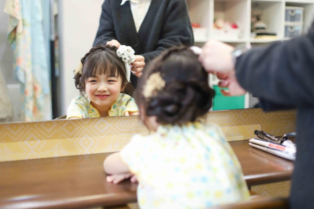 七五三(753)奈良市_フォトスタジオワタナベ(渡辺写真館)奈良押熊店_着付けヘア